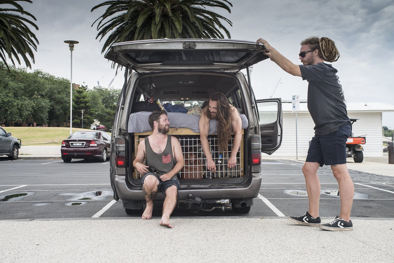 Dane Overton and the Joy Williams Band with their van